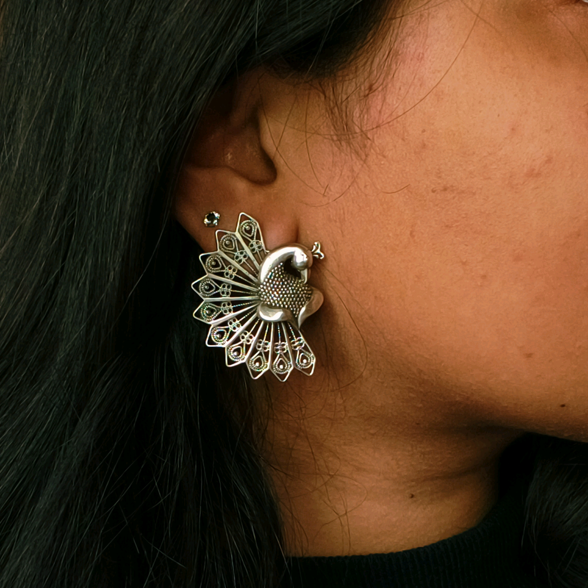 Kaara Peacock Studs